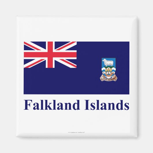 Falklandeilanden Vlag met naam Magneet (Voorkant)
