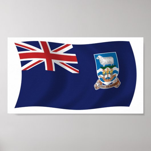 Falklandeilanden Vlag Poster Print (Voorkant)