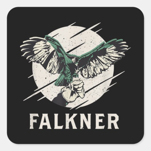 Falkner I Falconry Hunting Bird of Prey Hunting Vierkante Sticker (Voorkant)