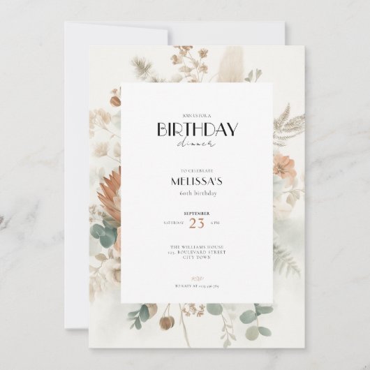 Fall 60th Birthday Invitations for Women Kaart (Voorkant)