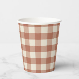 Fall Amaro op Panna Cotta Gingham - geruit patroon Papieren Bekers