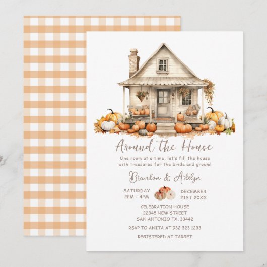 Fall Around the House Couples Bridal Shower Kaart (Voorkant / Achterkant)