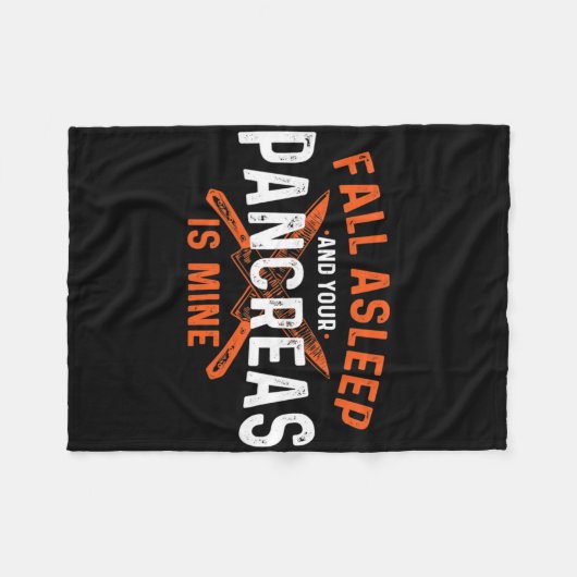 Fall Asleep And Your Pancreas Is Mine - Diabetic D Fleece Deken (Voorkant (Horizontaal))