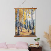 Fall Autumn Birch Trees Nature Landscape Art Hangend Wandkleed (Slaapkamer)