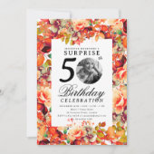 Fall Autumn Floral Photo SURPRISE 50th Birthday  Kaart (Voorkant)