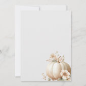 Fall Autumn Floral Pumpkin Woman Birthday Brunch Kaart (Achterkant)