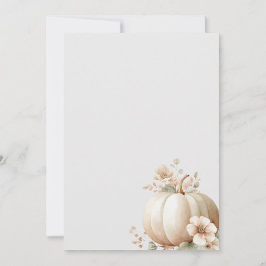 Fall Autumn Floral Pumpkin Woman Birthday Brunch Kaart (Achterkant)