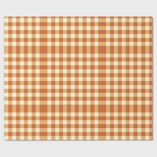 Fall Autumn Gingham Gift Wrapping Paper Cadeaupapier (Vlak)