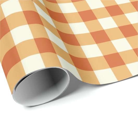 Fall Autumn Gingham Gift Wrapping Paper Cadeaupapier (Rol Hoek)