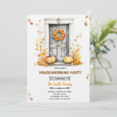 Fall autumn Housewarming party Invitation Kaart (Staand voorkant)