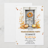 Fall autumn Housewarming party Invitation Kaart (Voorkant / Achterkant)