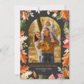 Fall autumn leaves photo thanksgiving  feestdagenkaart (Voorkant)