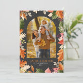 Fall autumn leaves photo thanksgiving  feestdagenkaart (Staand voorkant)