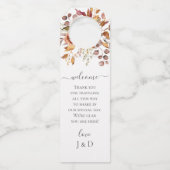 Fall Autumn Leaves Rustic Country Boho Wedding Flessenhanger (Voorkant)