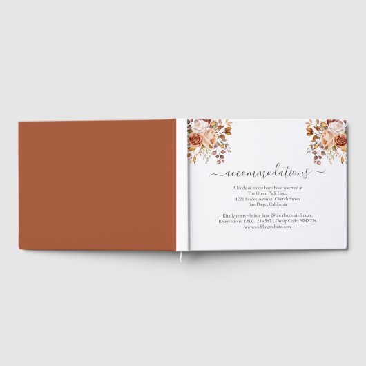 Fall Autumn Leaves Rustic Country Boho Wedding Gastenboek (Volledig)