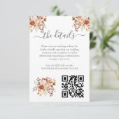 Fall Autumn Leaves Rustic Country Boho Wedding Informatiekaartje (Staand voorkant)