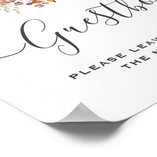 Fall Autumn Leaves Rustic Country Boho Wedding Poster (Hoek)