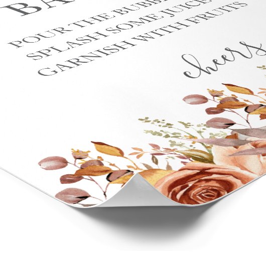 Fall Autumn Leaves Rustic Country Boho Wedding Poster (Hoek)