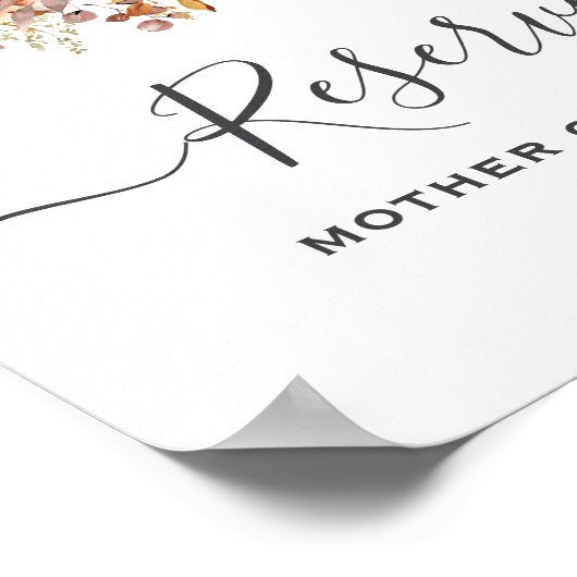 Fall Autumn Leaves Rustic Country Boho Wedding Poster (Hoek)