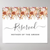 Fall Autumn Leaves Rustic Country Boho Wedding Poster (Voorkant)