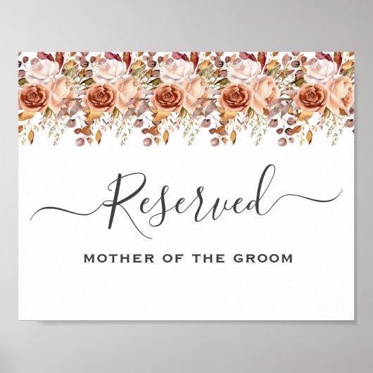 Fall Autumn Leaves Rustic Country Boho Wedding Poster (Voorkant)