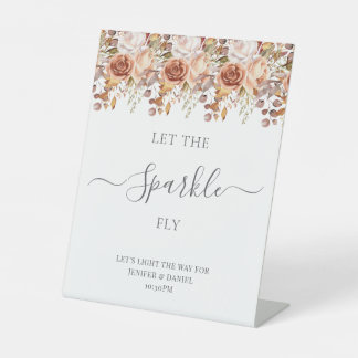 Fall Autumn Leaves Rustic Country Boho Wedding Reclamebord Met Voetstuk