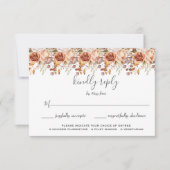 Fall Autumn Leaves Rustic Country Boho Wedding RSVP Kaartje (Voorkant)