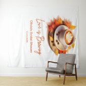 Fall Autumn Love is Brewing Coffee Bridal Shower  Wandkleed (In Situ (horizontaal))