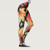 Fall Autumn Maple Leaves Colorful Pattern  Leggings (Rechts)