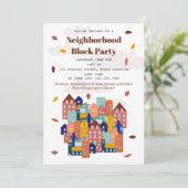 Fall Autumn Neighborhood Block Party Kaart (Staand voorkant)