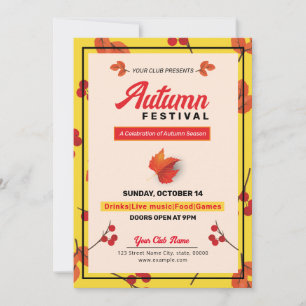 Fall / Autumn Party Flyer Kaart