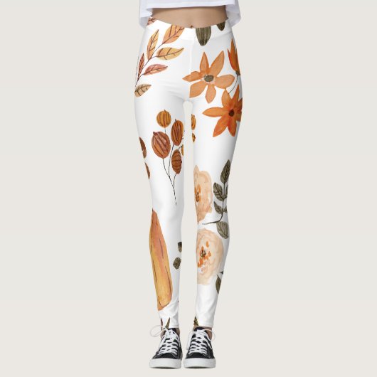 Fall Autumn Pattern Women's Fashion Leggings (Voorkant)