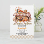 Fall autumn picnic party invitation kaart (Staand voorkant)
