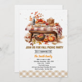Fall autumn picnic party invitation kaart (Voorkant / Achterkant)