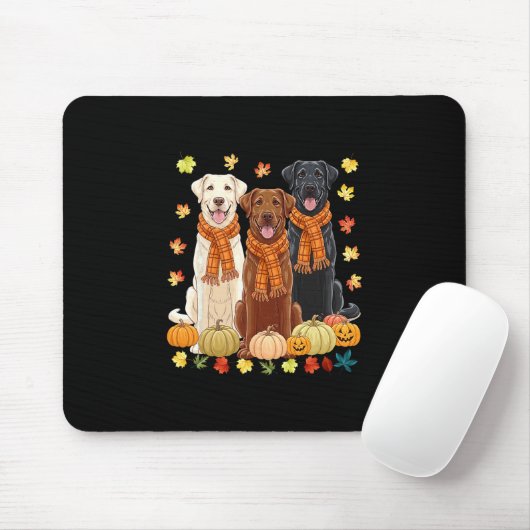 Fall Autumn Pumpkin Labrador Retriever Thanksgivin Muismat (Met muis)