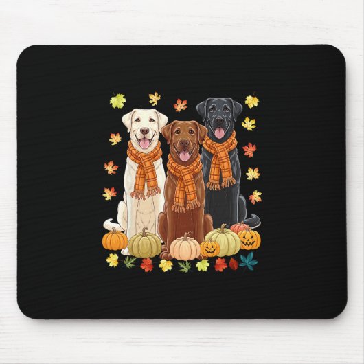 Fall Autumn Pumpkin Labrador Retriever Thanksgivin Muismat (Voorkant)