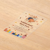 Fall Autumn Pumpkins Neighborhood Block Party Acryl Uitnodigingen (Laagn)