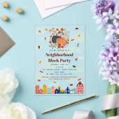 Fall Autumn Pumpkins Neighborhood Block Party Acryl Uitnodigingen (Insitu (Huwelijk))