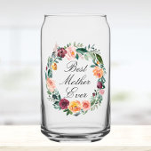 Fall Autumn Rose Flower Floral Wreath Best Mother Blikvorm Glas