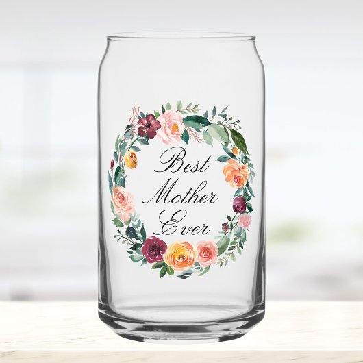 Fall Autumn Rose Flower Floral Wreath Best Mother Blikvorm Glas