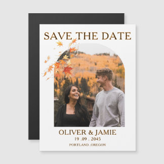 Fall Autumn Save the Date Wedding Magnetic Card