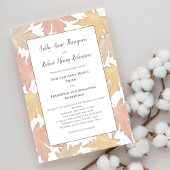 Fall Autumn Watercolor Leaf Wedding Custom Kaart