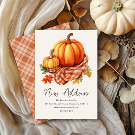 Fall Autumnal Pumpkins | New Home Address  Aankondiging