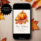 Fall Autumnal Pumpkins | New Home Address Aankondiging