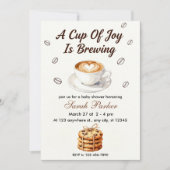 Fall Baby is Brewing Coffee Baby Shower Invitation Kaart (Voorkant)