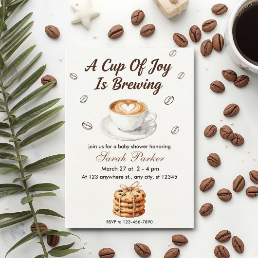 Fall Baby is Brewing Coffee Baby Shower Invitation Kaart