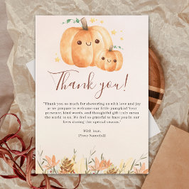 Fall Baby Shower – "A Little Pumpkin is on the way Bedankkaart