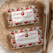 Fall Baby Shower Apple Diaper Raffle Informatiekaartje