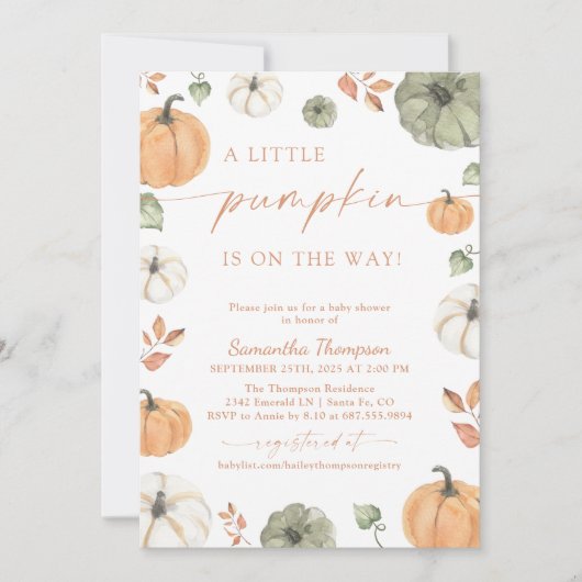 Fall Baby Shower | Boho A Little Pumpkin Kaart (Voorkant)