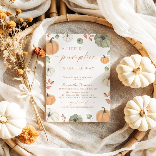 Fall Baby Shower | Boho A Little Pumpkin Kaart